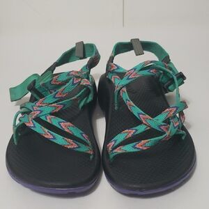 CHACO KIDS ZX/1 Ecotread Mint Leaf Colorful Strappy Sandals